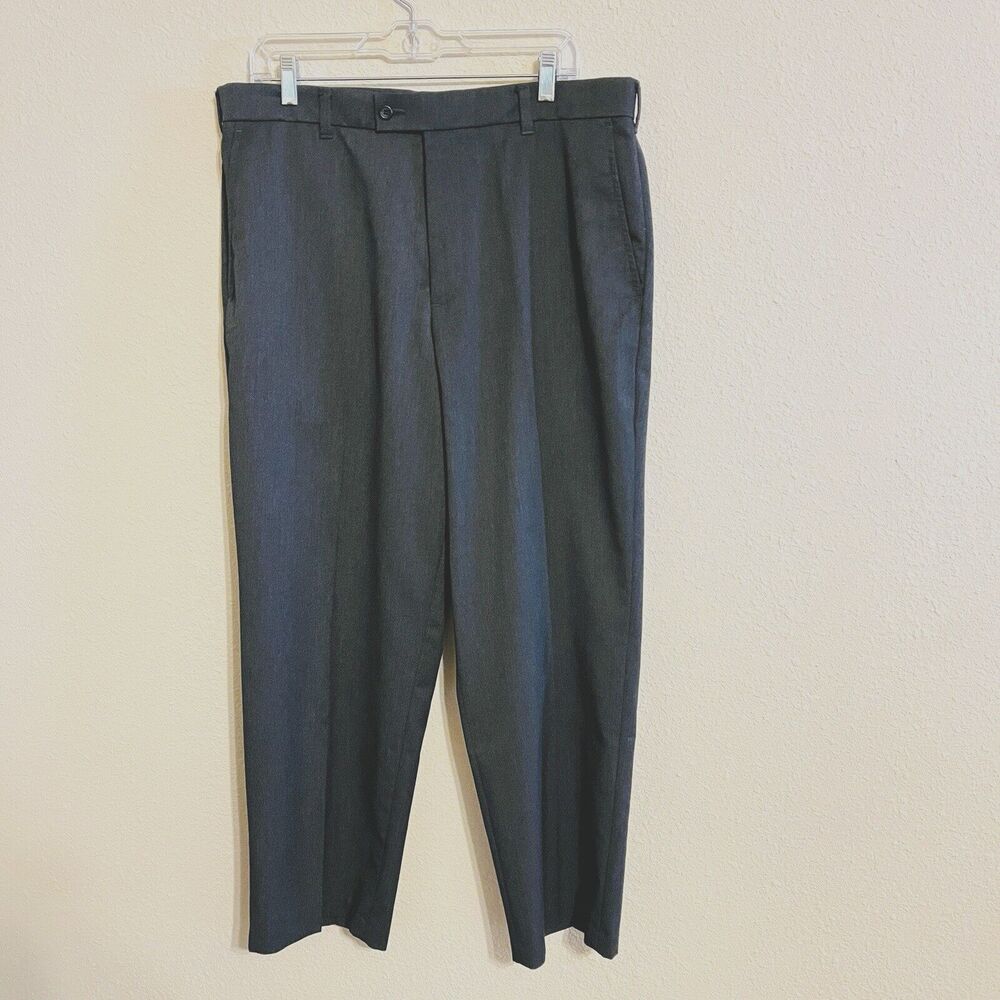 Dockers Collection Dress Pants Mens 36x29 Dark Gray Straight Slacks Solid EUC